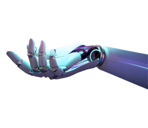Roboterhand einer KI reicht dir hilfsbereit ihre Hand