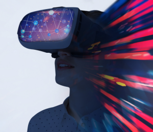 Schüler trägt VR-Brille und entdeckt eine scheinbar grenzenlose Welt